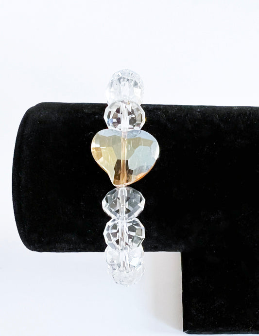 Glass Yellow Heart Bracelet