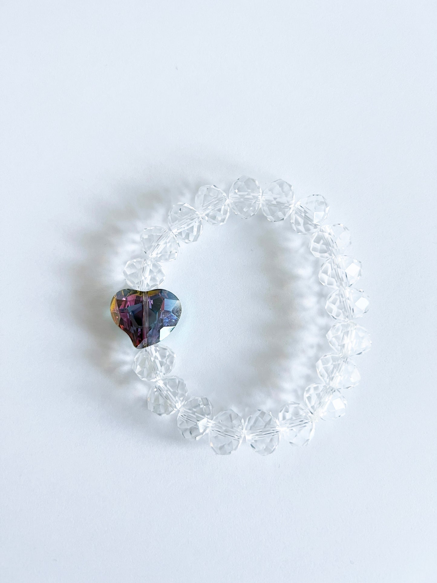 Glass Purple Heart Bracelet