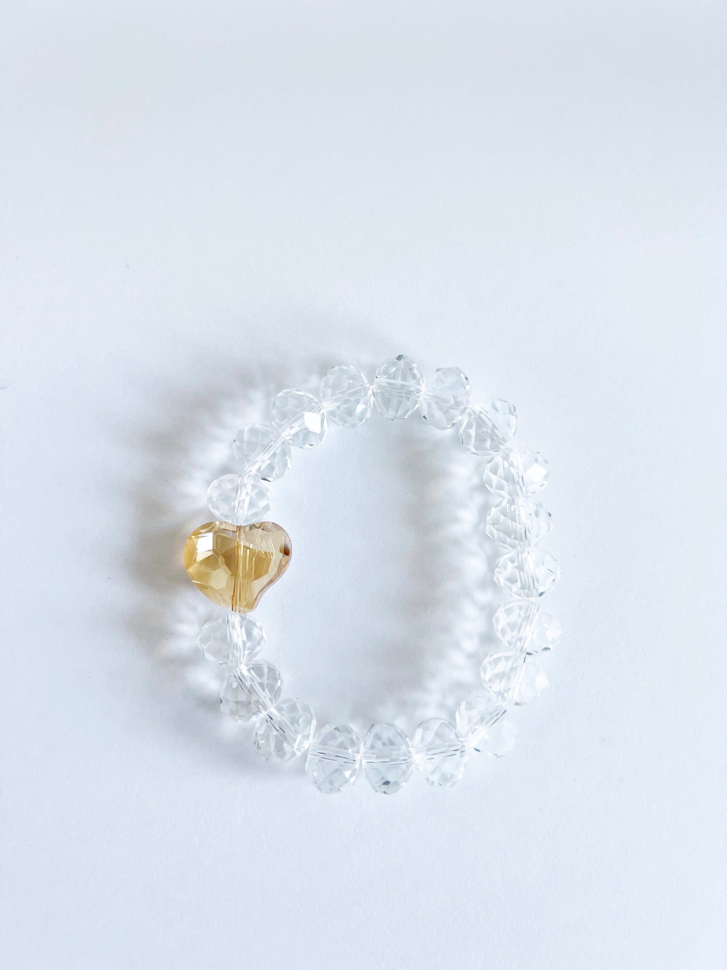 Glass Yellow Heart Bracelet