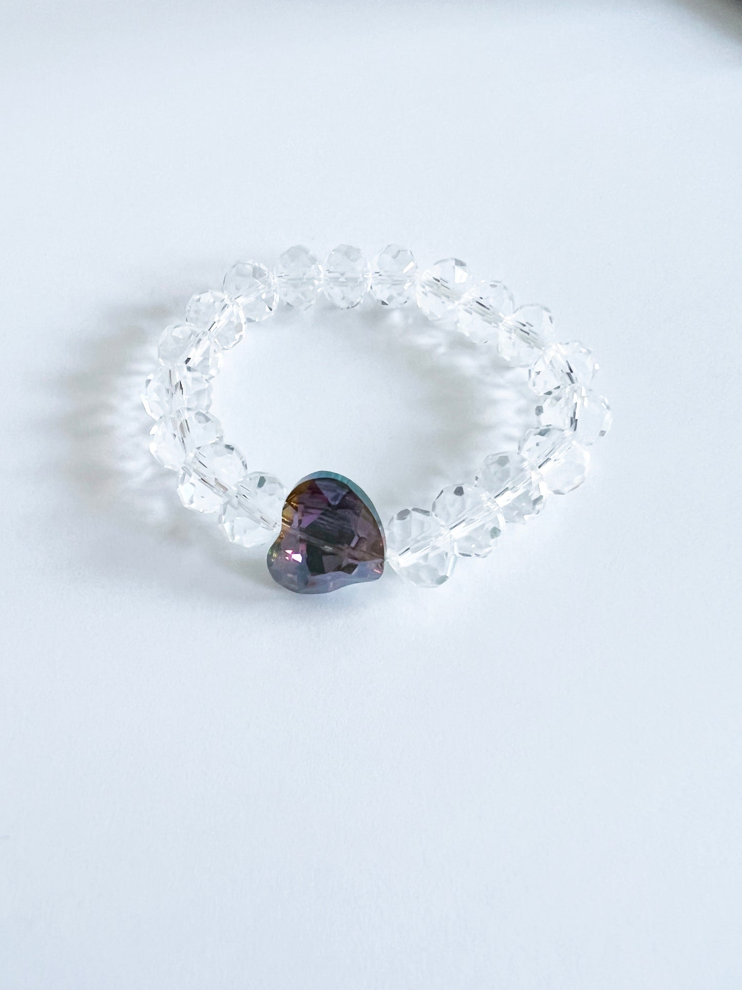Glass Purple Heart Bracelet